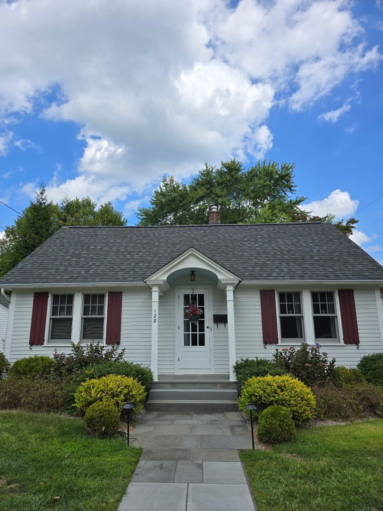 front view - Deep River roof repair project