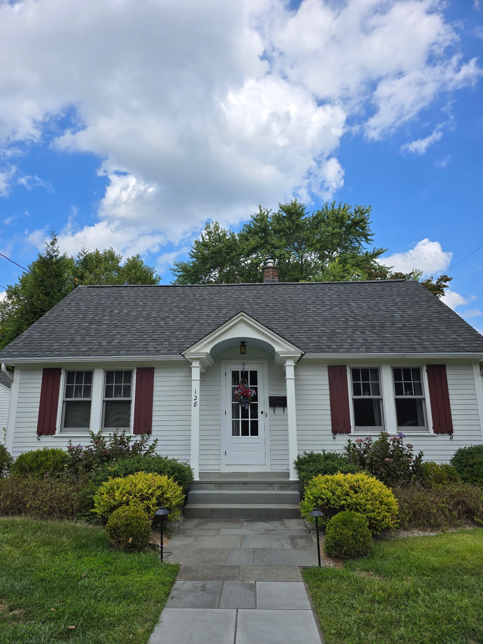 front view - Deep River roof repair project