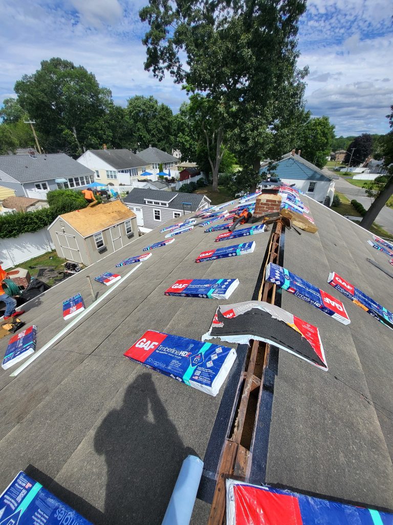 during GAF roofing installation