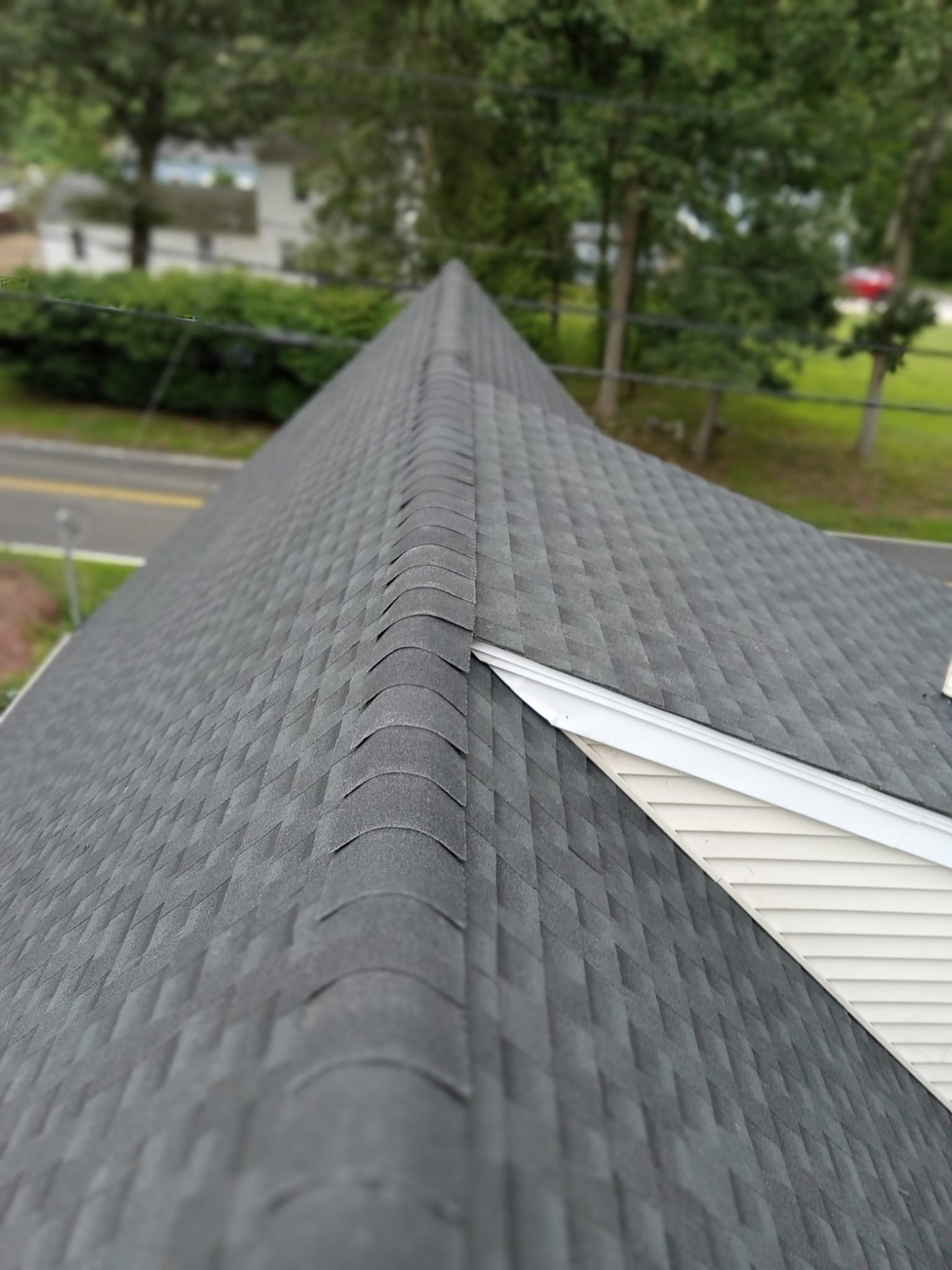 top view after roofing replacement project completion
