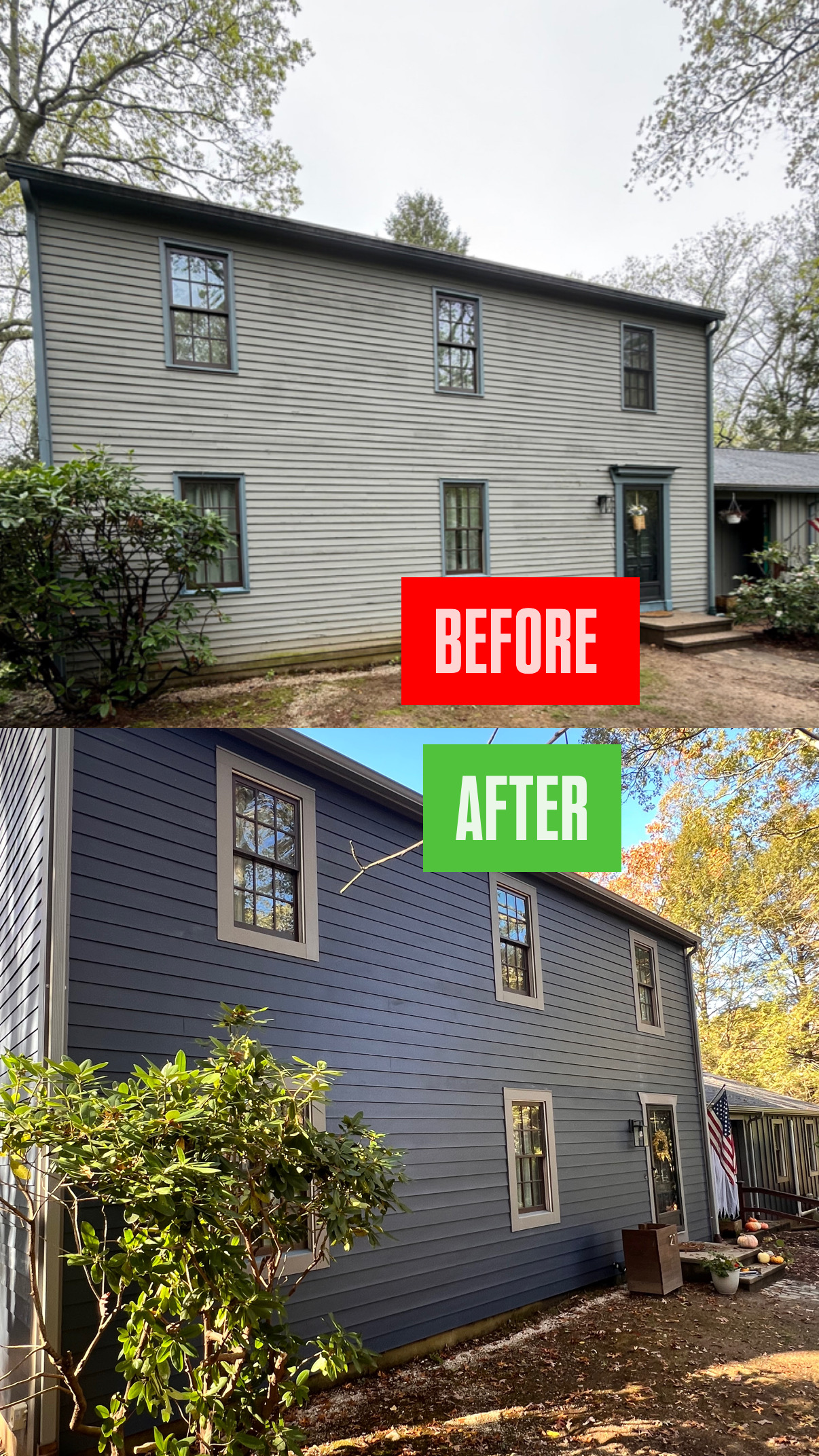 B&A of our siding project in Old Lyme